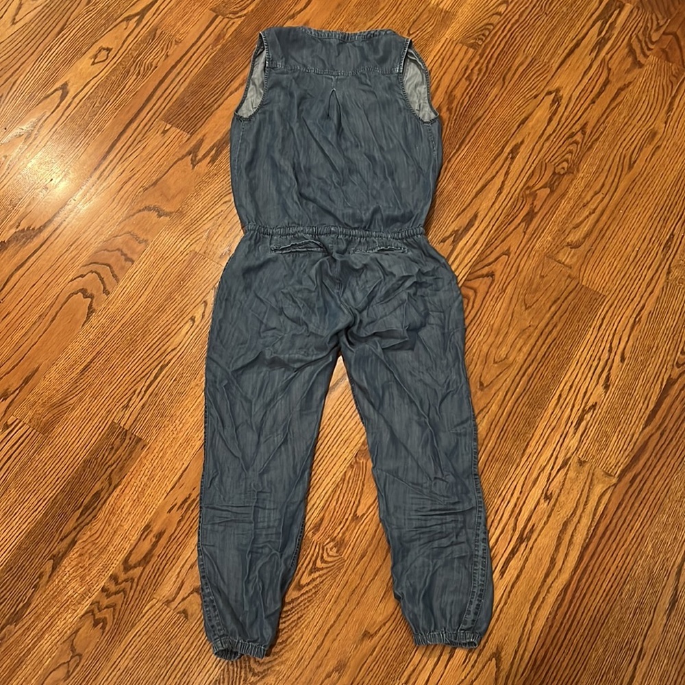 Joie Chambray Drawstring Waist Button Up Jumpsuit… - image 5